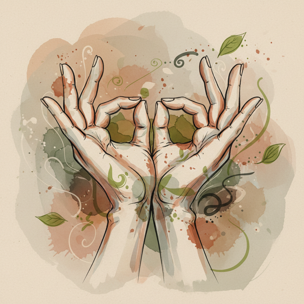 Traditional yoga mudra illustration